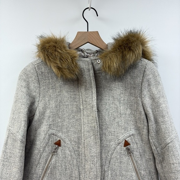 J. Crew Chateau Parka Italian Stadium Cloth Wool Long Coat Jacket Winter Grey 6 - Picture 6 of 13